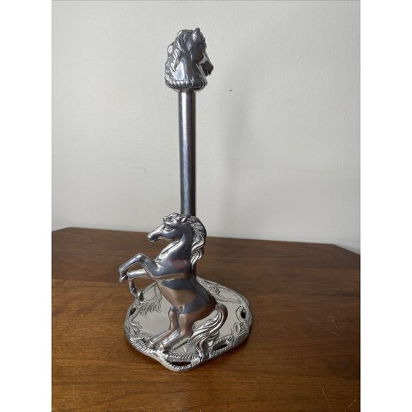 Arthur Court Stallion Horse Paper Towel Holder Aluminum Equestrian Free Standing